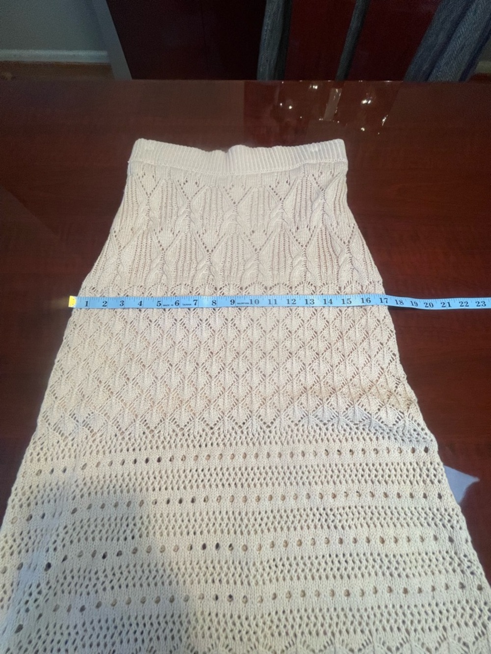 House of Harlow 1960 Cream Crochet Knit Maxi Skirt Size M Coastal Quiet Luxury - Picture 8 of 8